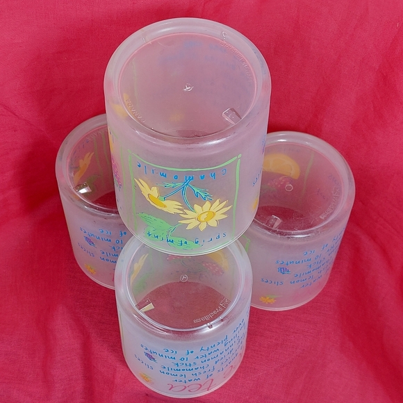 Set of 4 Frosted Plastic/Acrylic Drinking Cups Iced Tea Recipe 14 oz - Picture 2 of 5